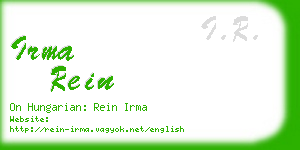 irma rein business card